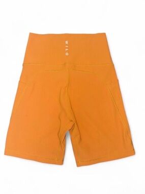 Wilo  High-Rise Orange Athletic Bike Shorts